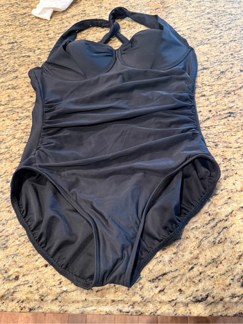 Lands End Classic One-Piece Swimsuit in black slimming